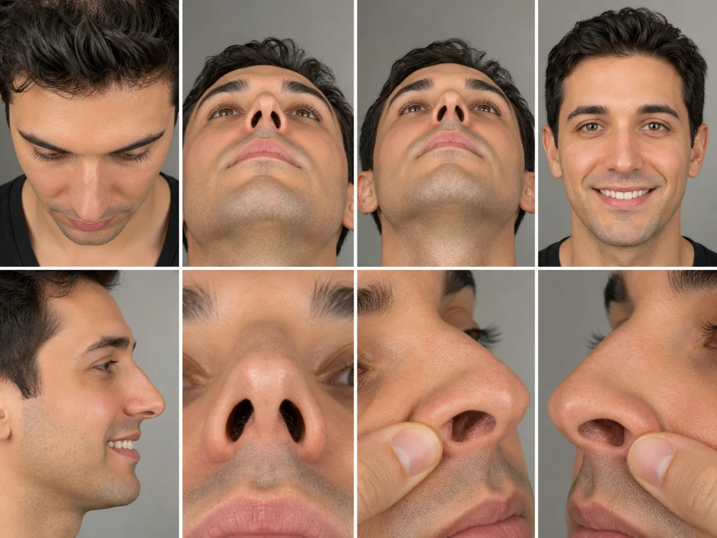 نماهای تخصصی عکاسی رینوپلاستی شامل Direct Dorsal و Nasal Aperture و Rim-Sill
